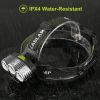 Rechargeable Headlamp 20000 Lumen LED Headlight 6 Modes Headlamp