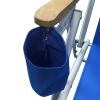 Portable High Strength Beach Chair with Adjustable Headrest Blue