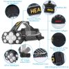 LED Headlamp 8 Lighting Modes Rechargeable Headlights IP44 Waterproof Rotatable Headlights For Hiking Rescuing Camping