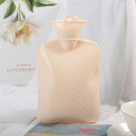 1pc 1000ml New Thick Warm Water Bag; Fashion; Wear-resistant And Environmentally Friendly Materials; Creative Explosion-proof Hand Warmer For Winter (Color: Beige Color)